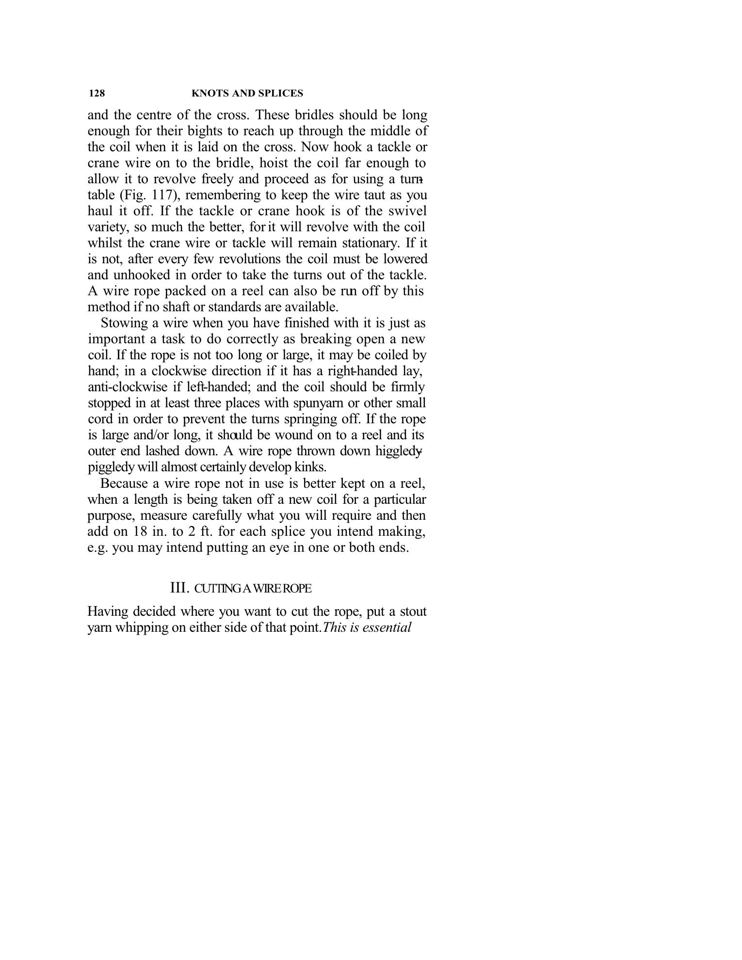 Handbook of Knots and Splices and Other Work with Hempen and Wire Ropes — страница 128