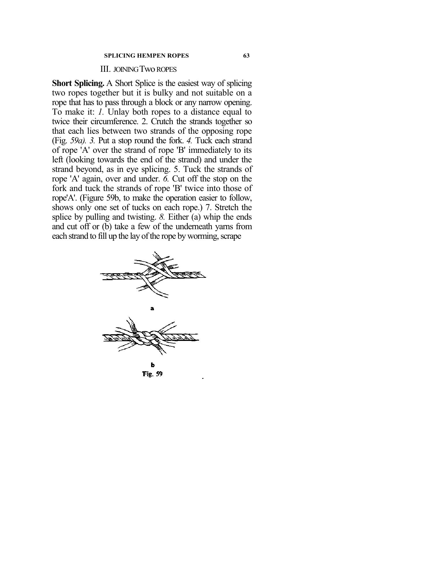 Handbook of Knots and Splices and Other Work with Hempen and Wire Ropes — страница 63