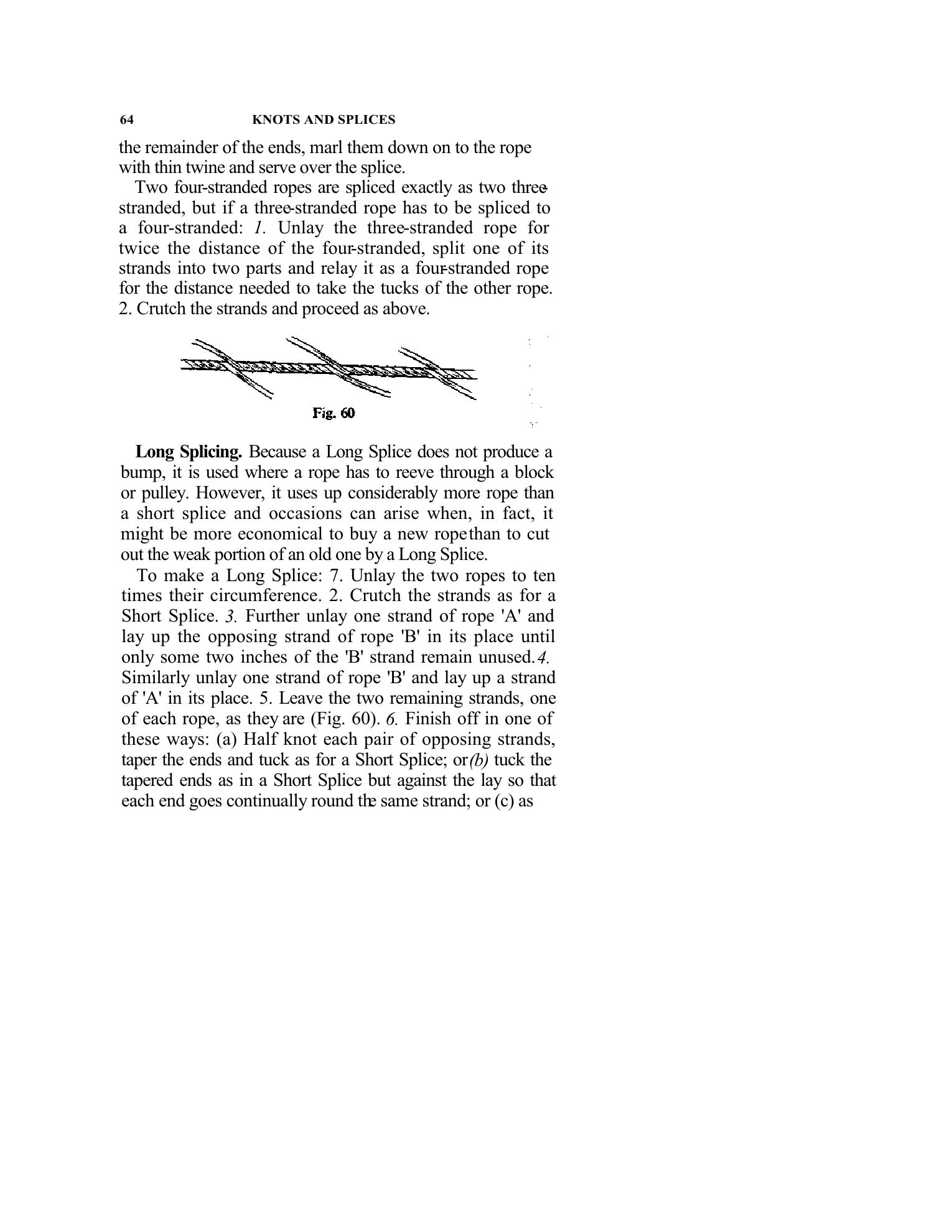 Handbook of Knots and Splices and Other Work with Hempen and Wire Ropes — страница 64