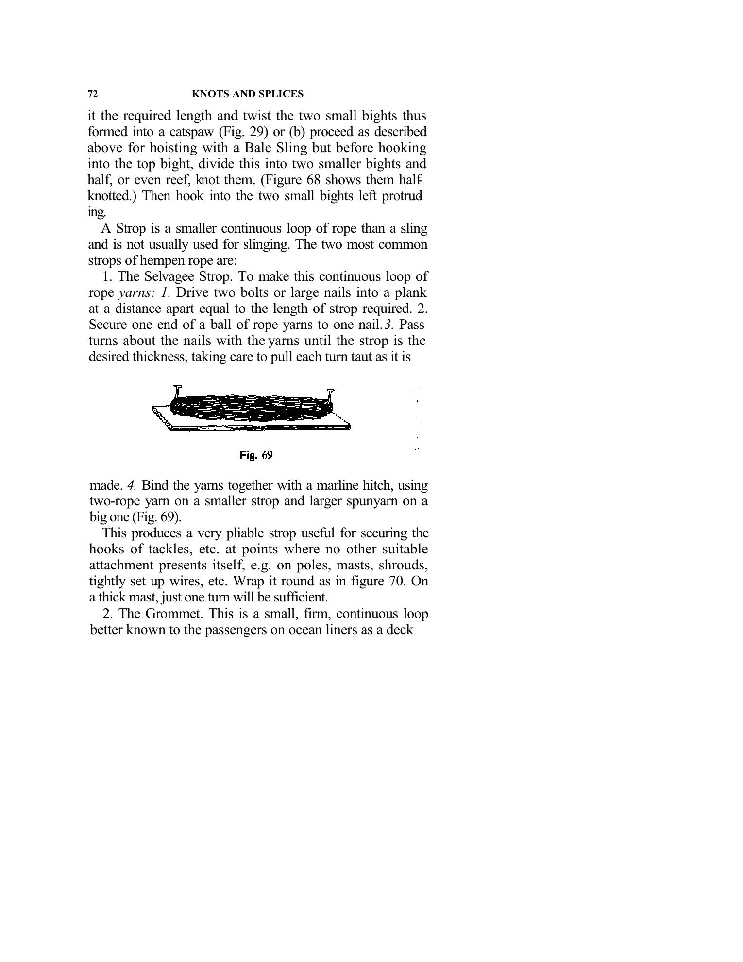 Handbook of Knots and Splices and Other Work with Hempen and Wire Ropes — страница 72