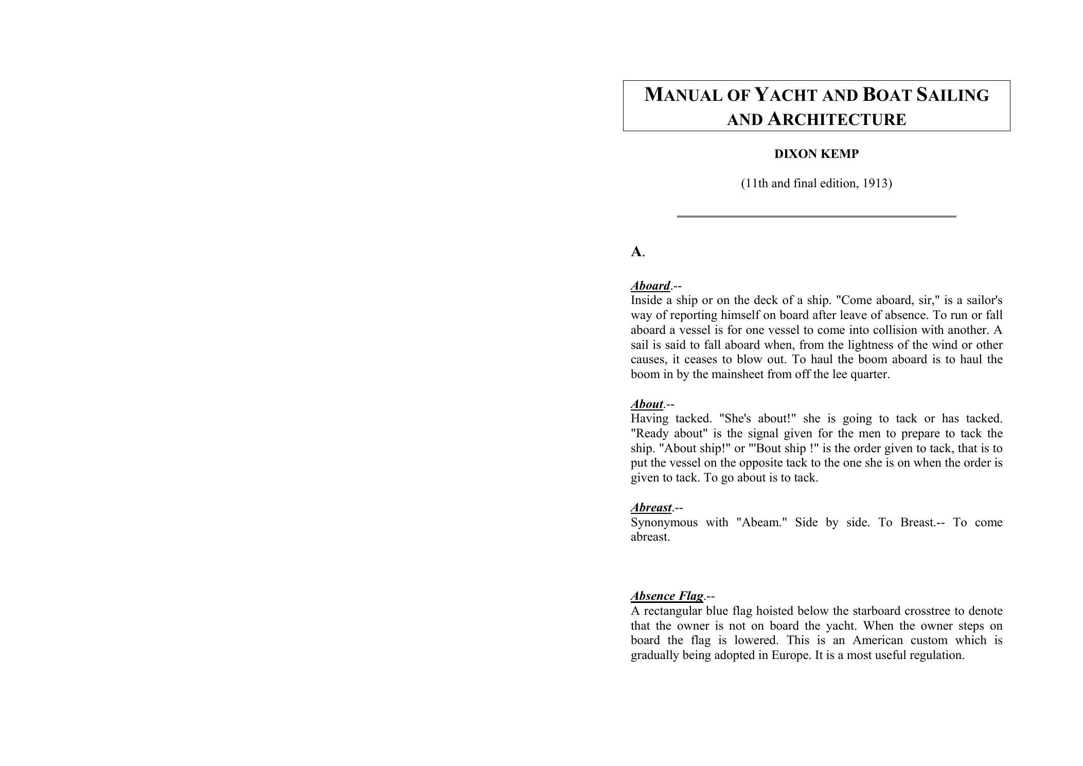 Manual of Yacht and Boat Sailing and Architecture — страница 1