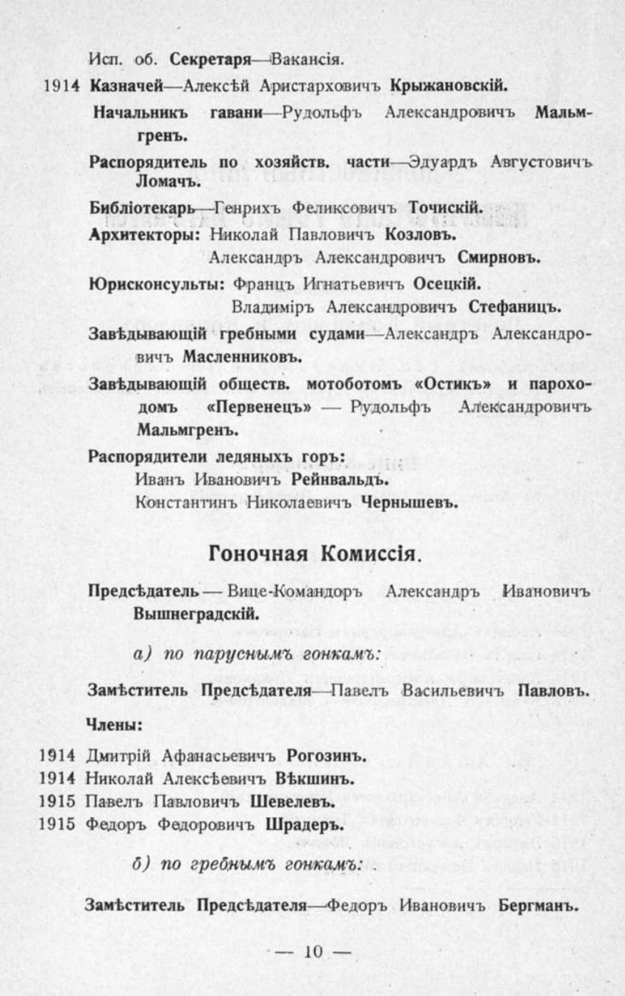 Памятная книга Императорского речного яхт-клуба за 1915 год — страница 14
