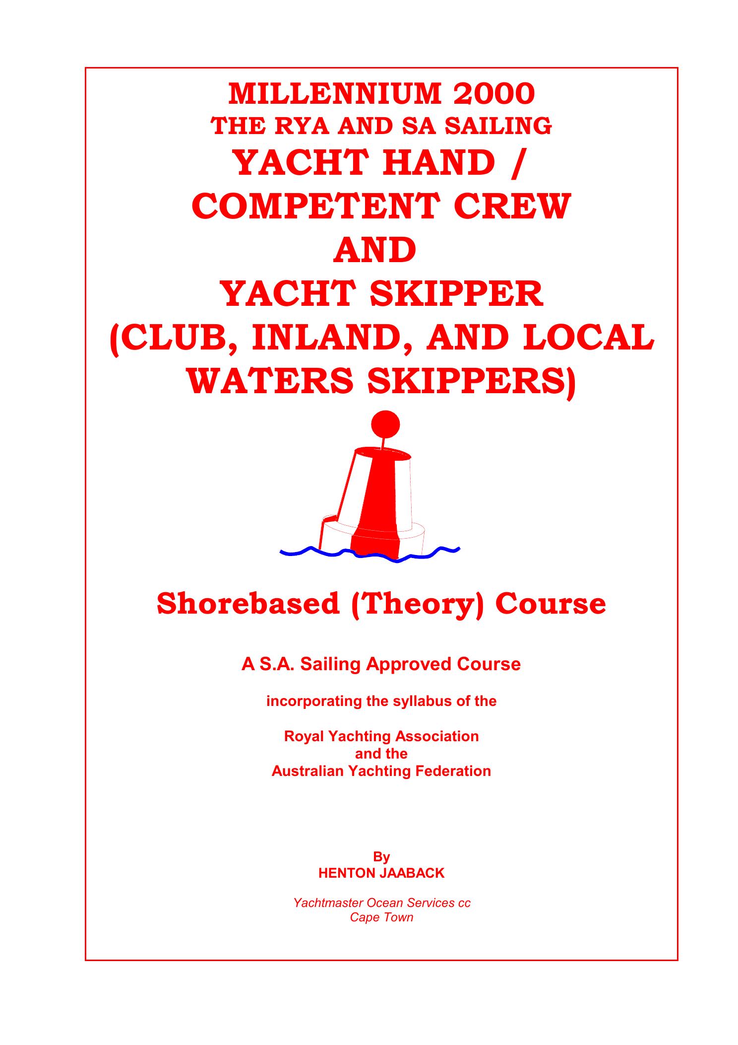 RYA Competent Crew and Yacht Skipper — страница 1
