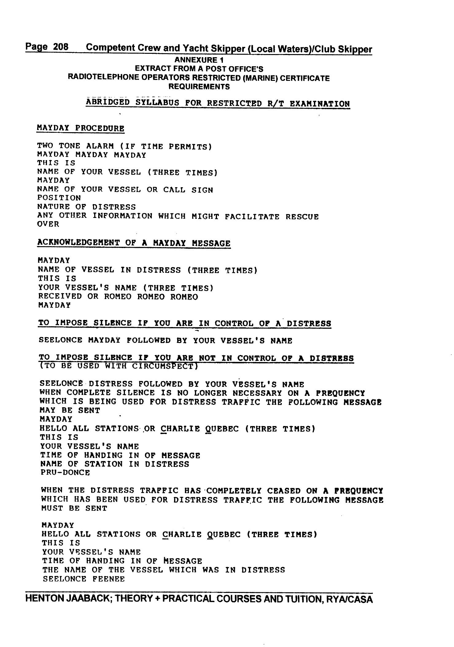 RYA Competent Crew and Yacht Skipper — страница 217