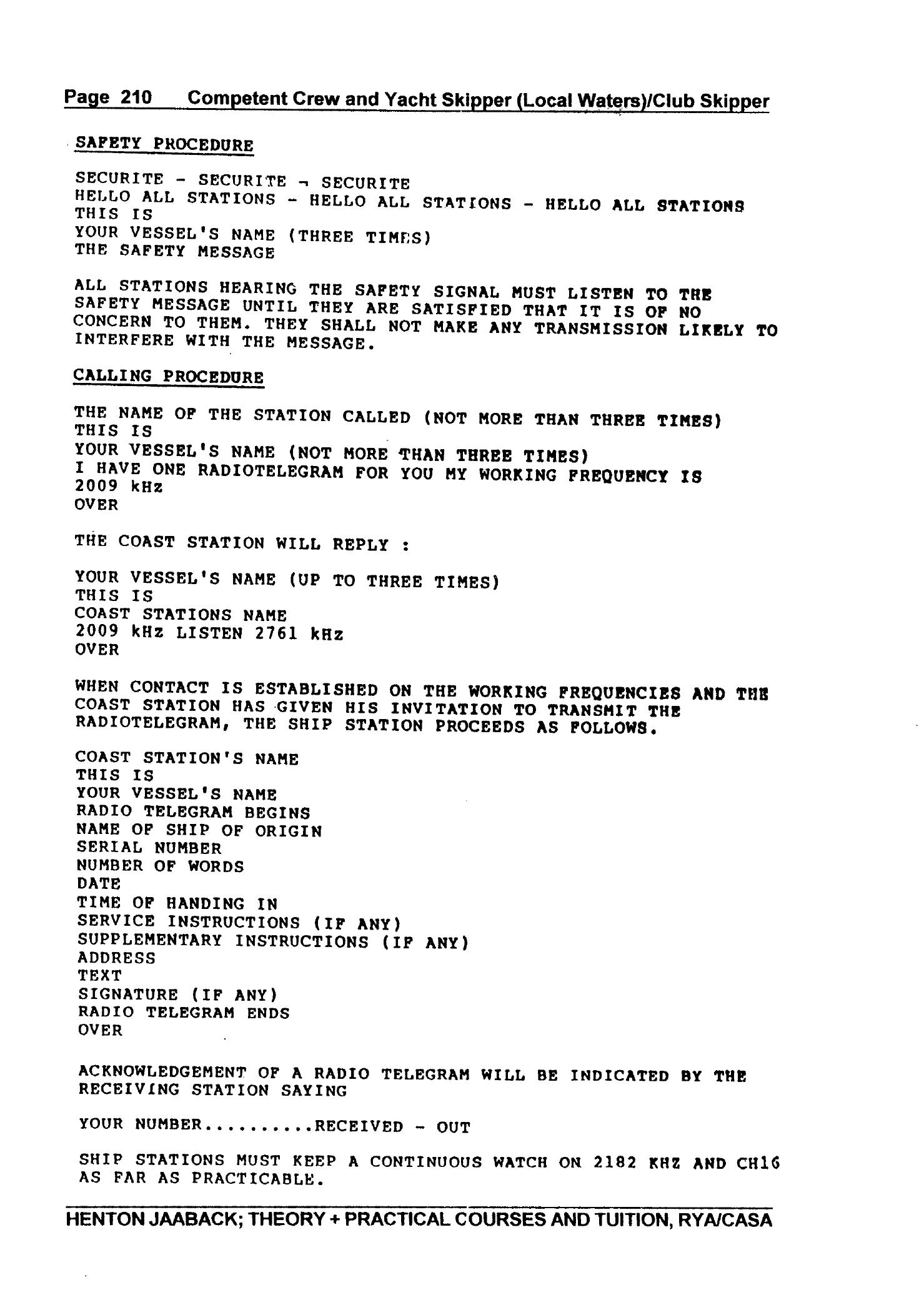 RYA Competent Crew and Yacht Skipper — страница 219