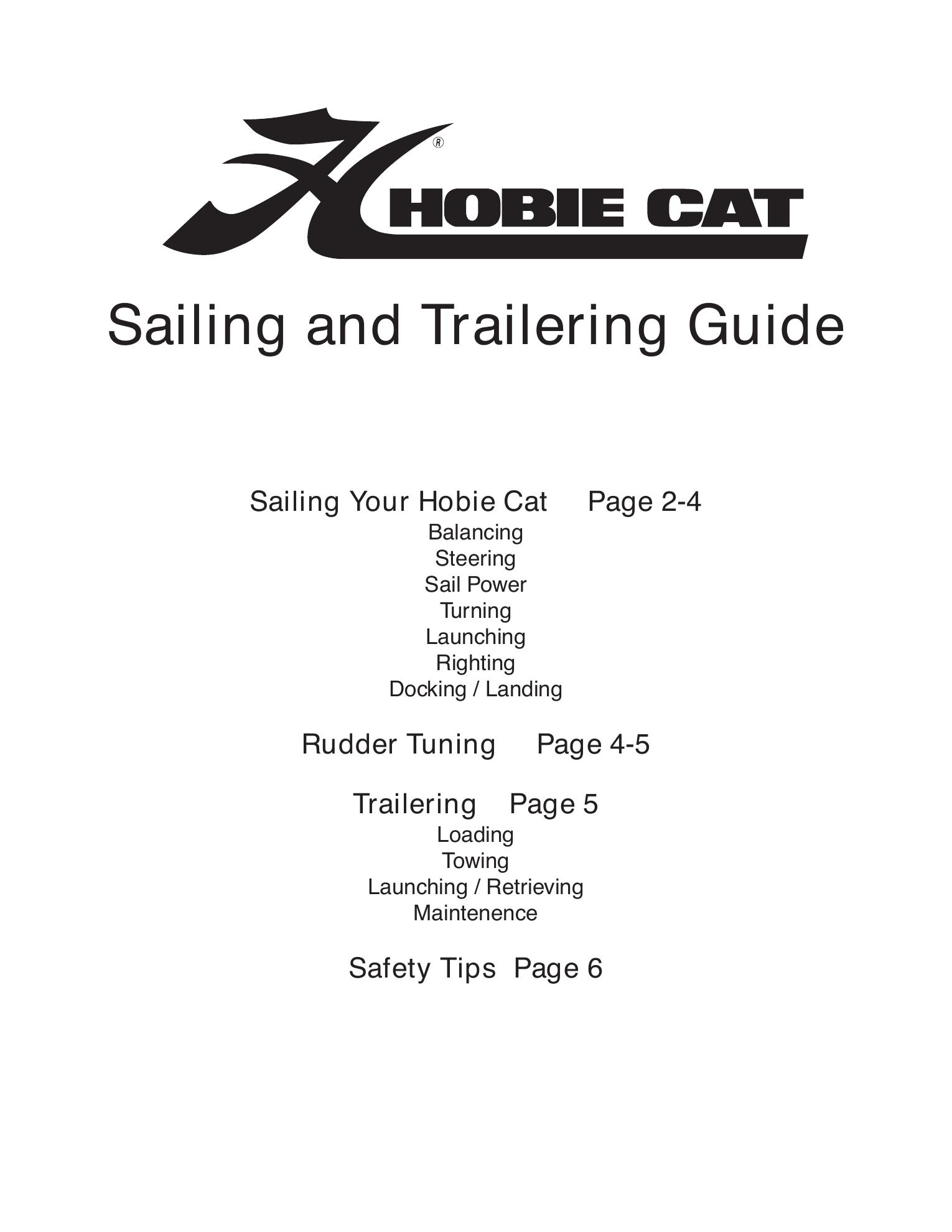 Sailing and Trailering Guide — страница 1