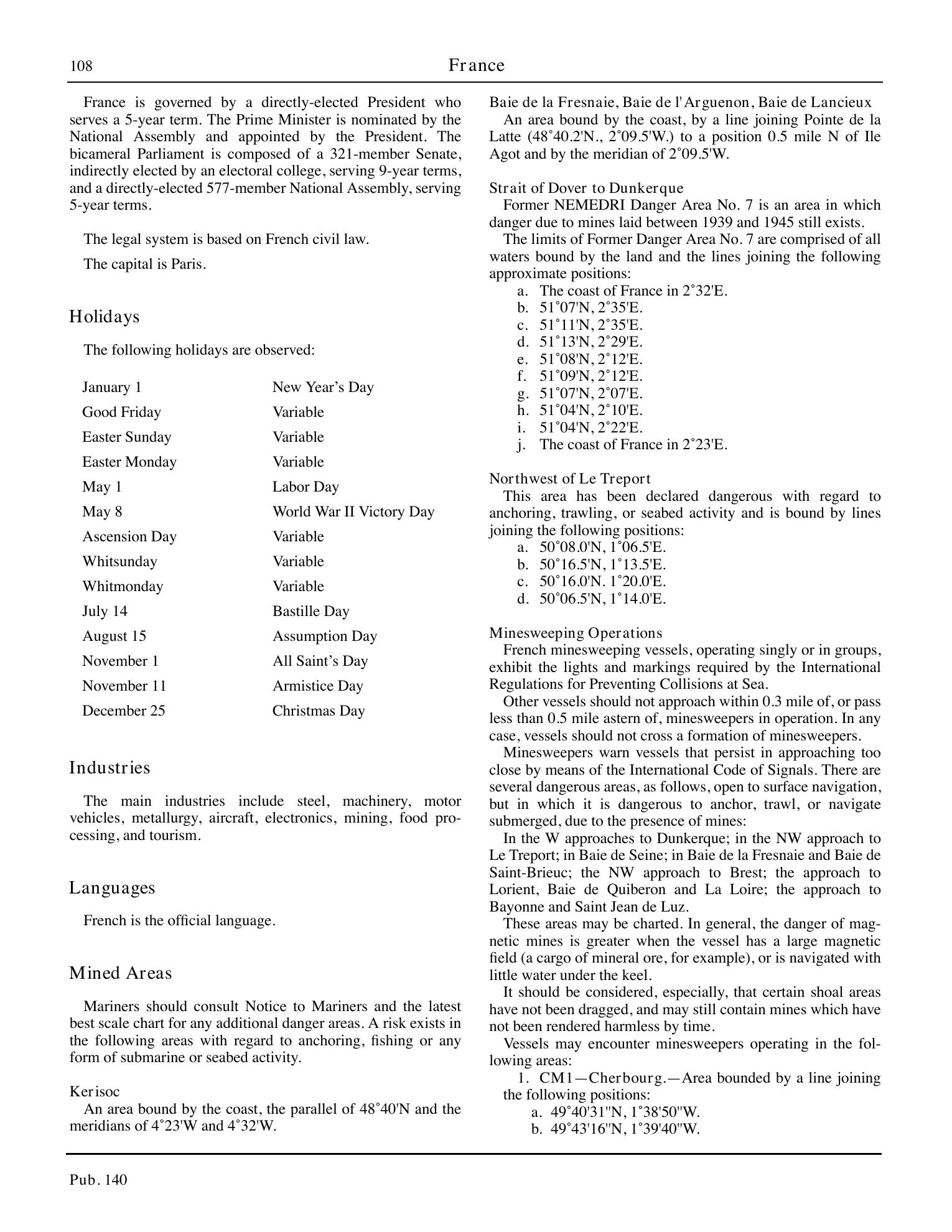 Sailing Directions (Planning Guide) North Atlantic Ocean, Baltic Sea, North Sea, and the Mediterranean Sea — страница 119