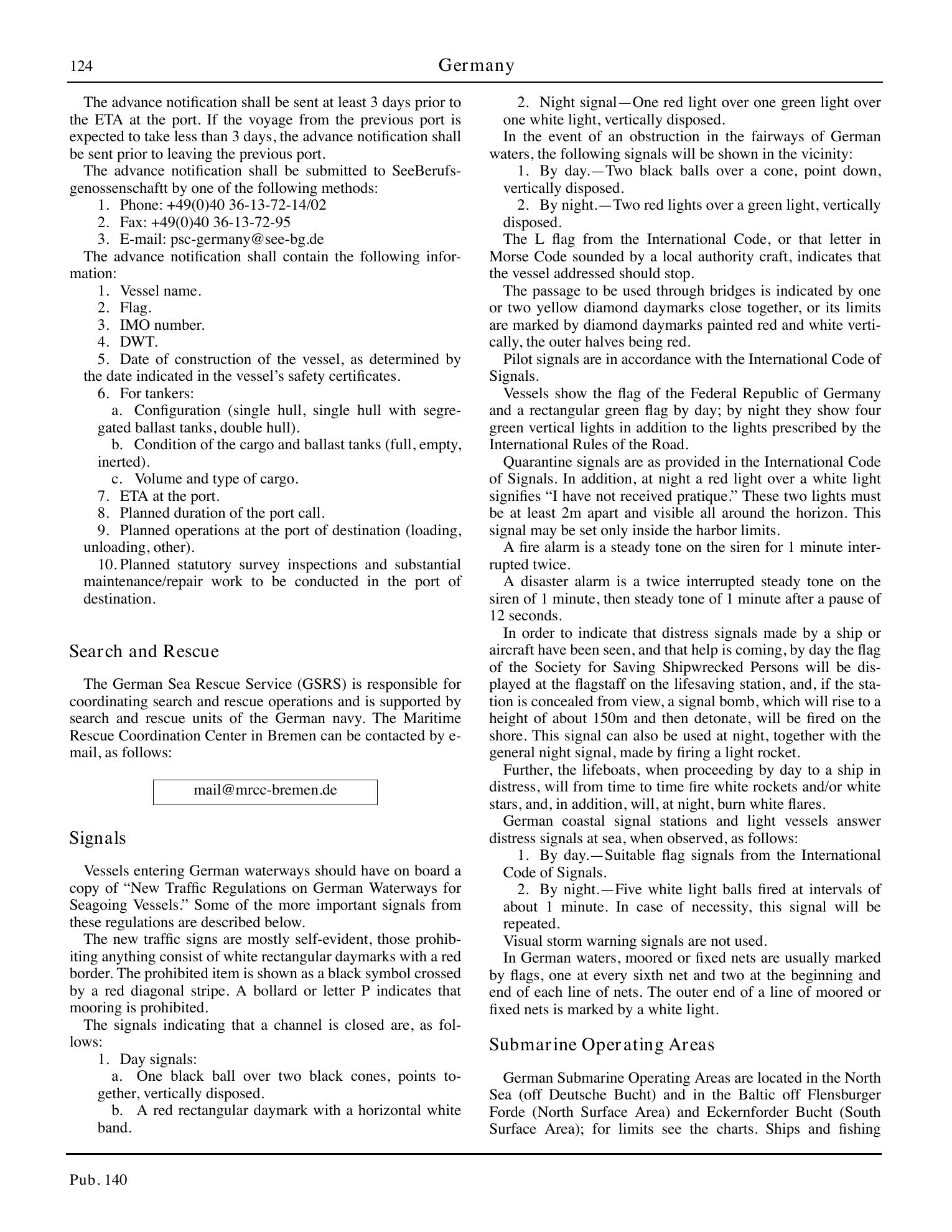 Sailing Directions (Planning Guide) North Atlantic Ocean, Baltic Sea, North Sea, and the Mediterranean Sea — страница 135