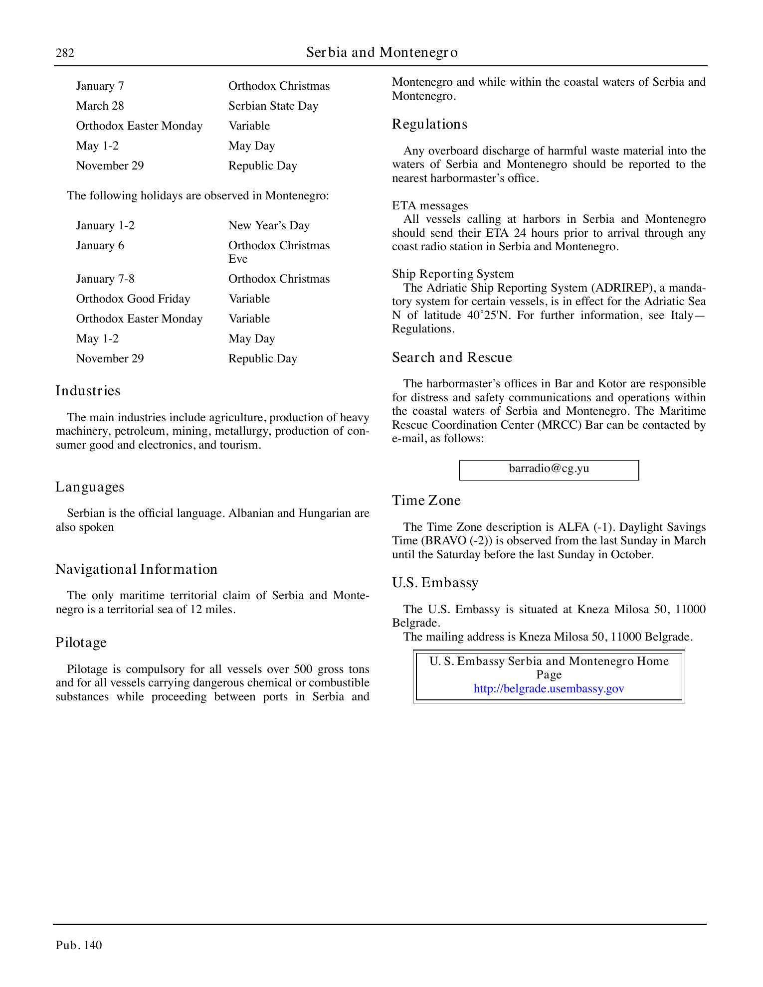 Sailing Directions (Planning Guide) North Atlantic Ocean, Baltic Sea, North Sea, and the Mediterranean Sea — страница 293