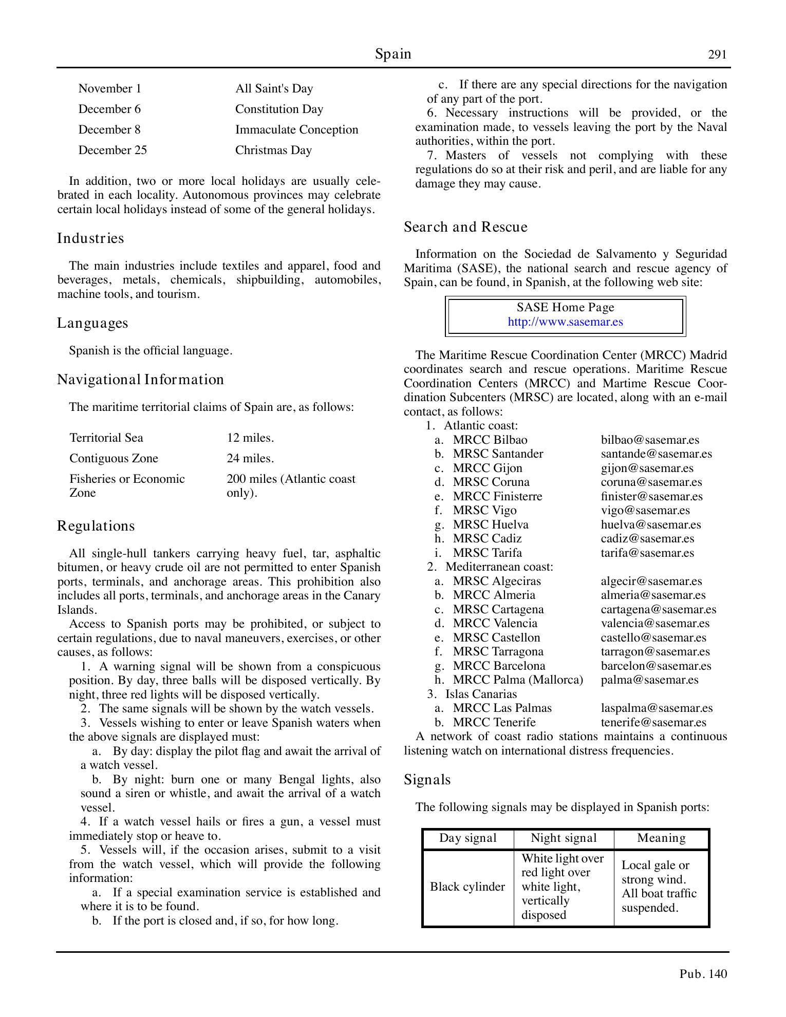 Sailing Directions (Planning Guide) North Atlantic Ocean, Baltic Sea, North Sea, and the Mediterranean Sea — страница 302