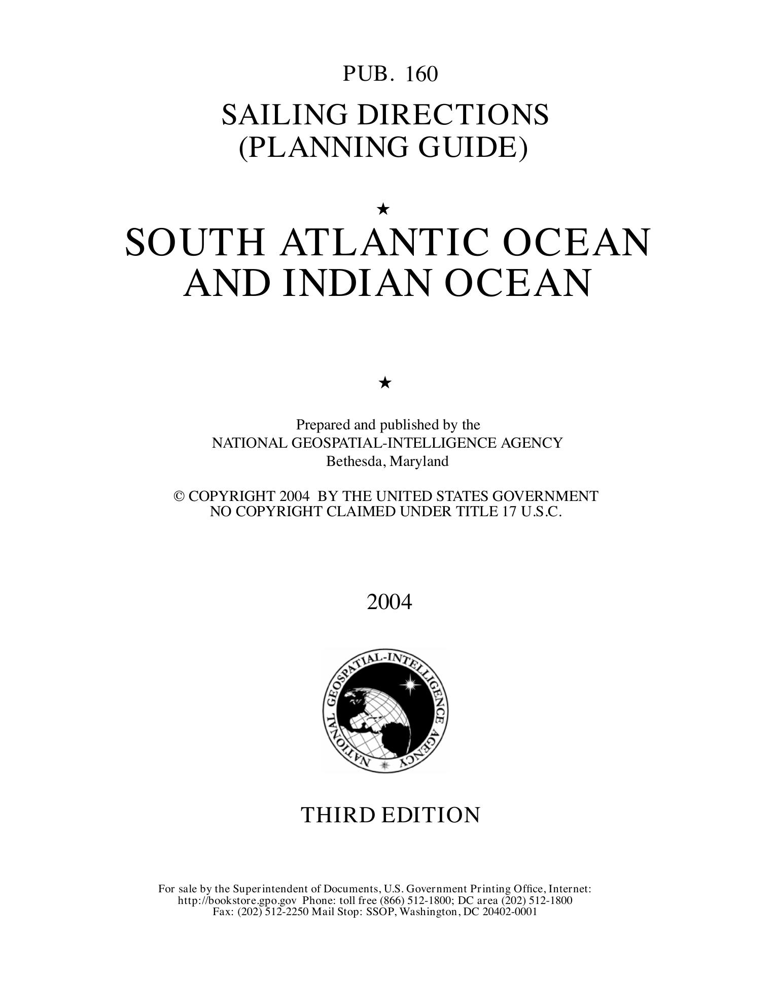 Sailing Directions (Planning Guide) South Atlantic Ocean and Indian Ocean — страница 1