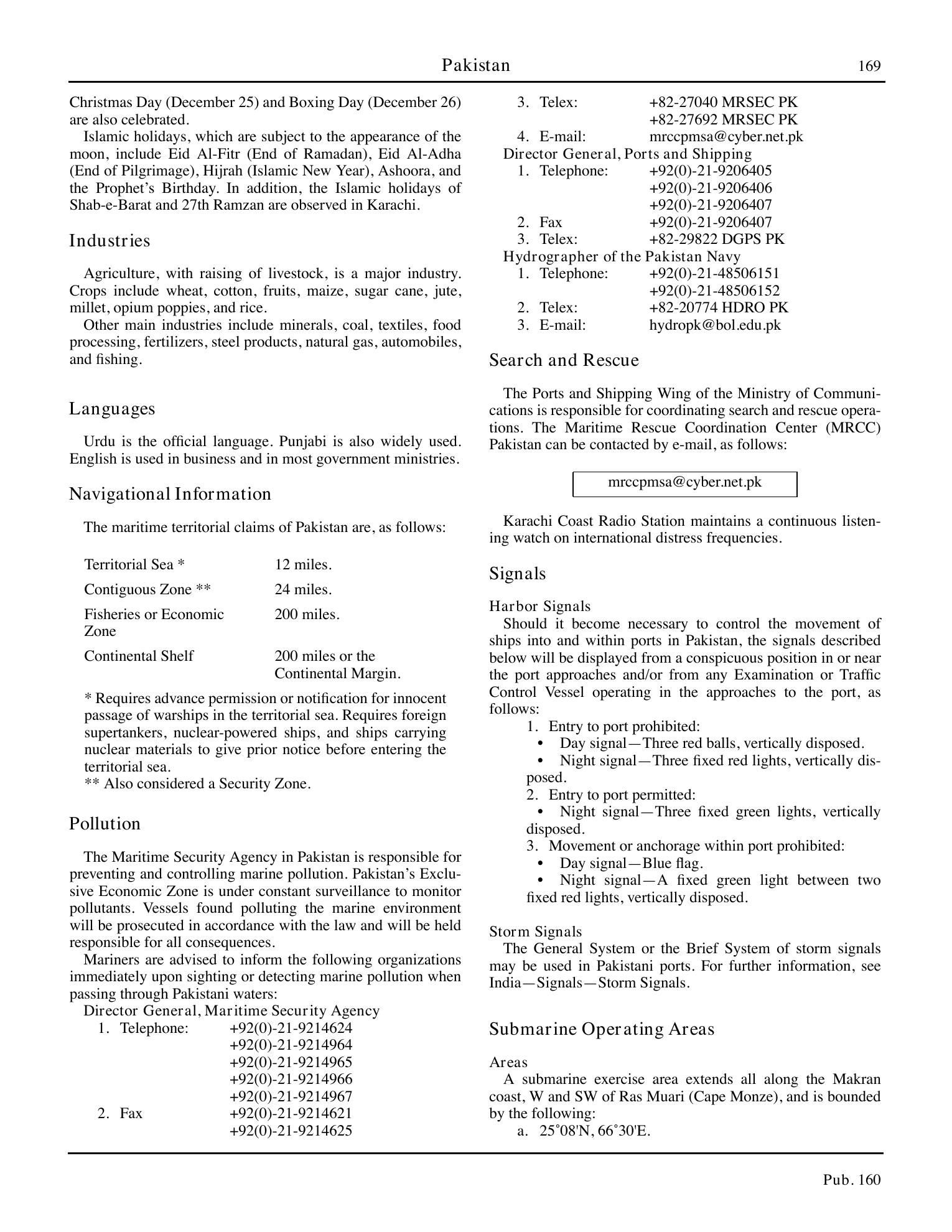 Sailing Directions (Planning Guide) South Atlantic Ocean and Indian Ocean — страница 180