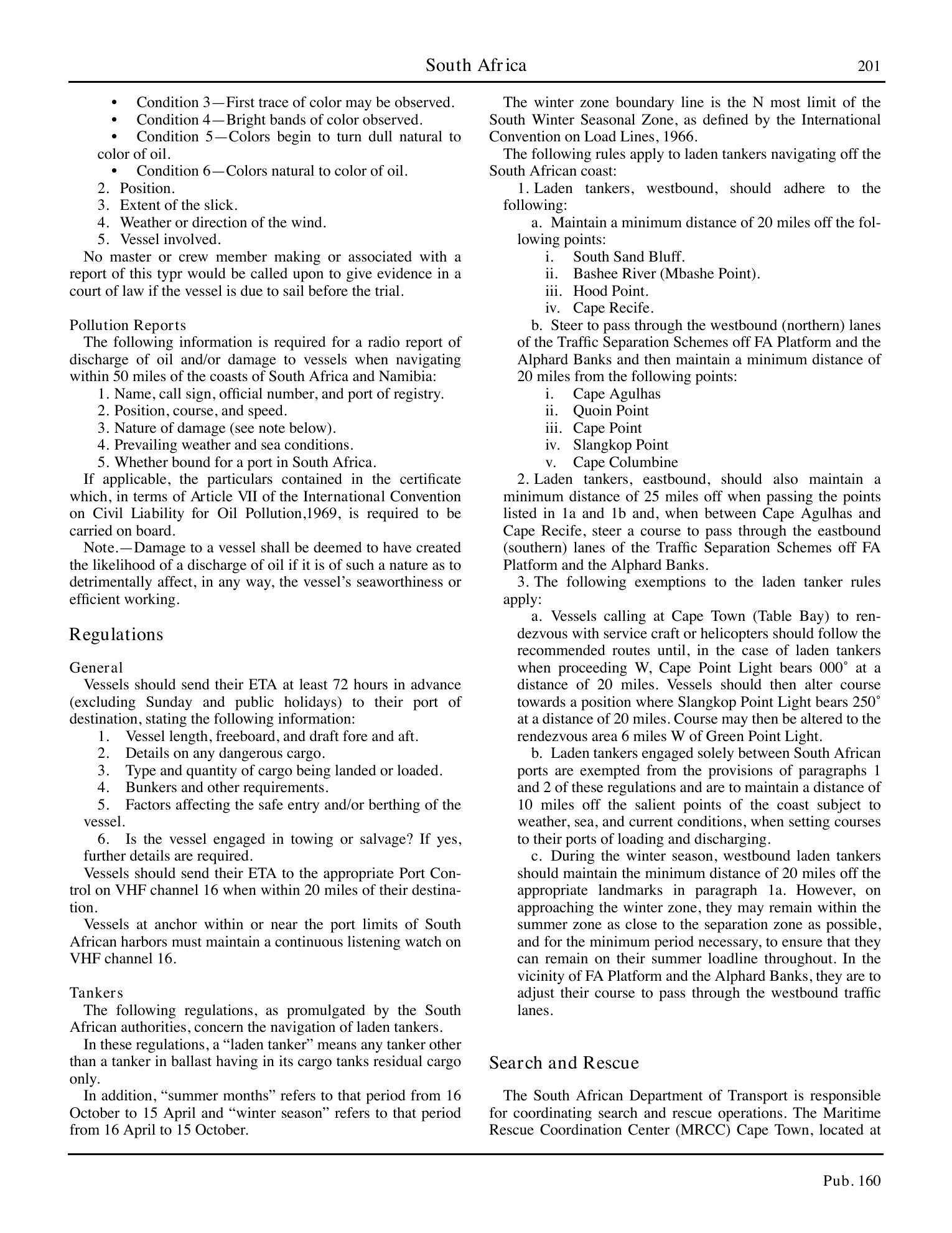 Sailing Directions (Planning Guide) South Atlantic Ocean and Indian Ocean — страница 212