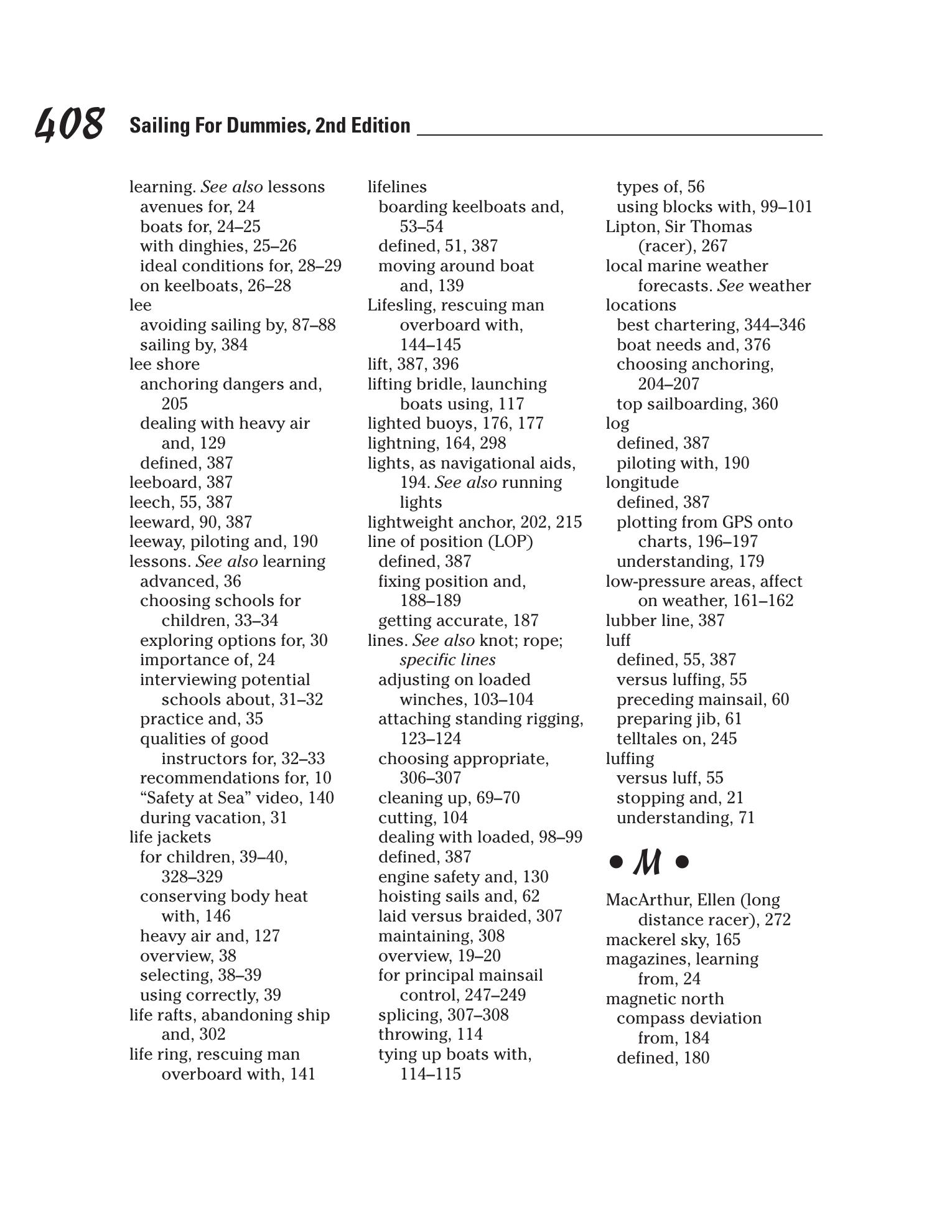Sailing For Dummies — страница 426