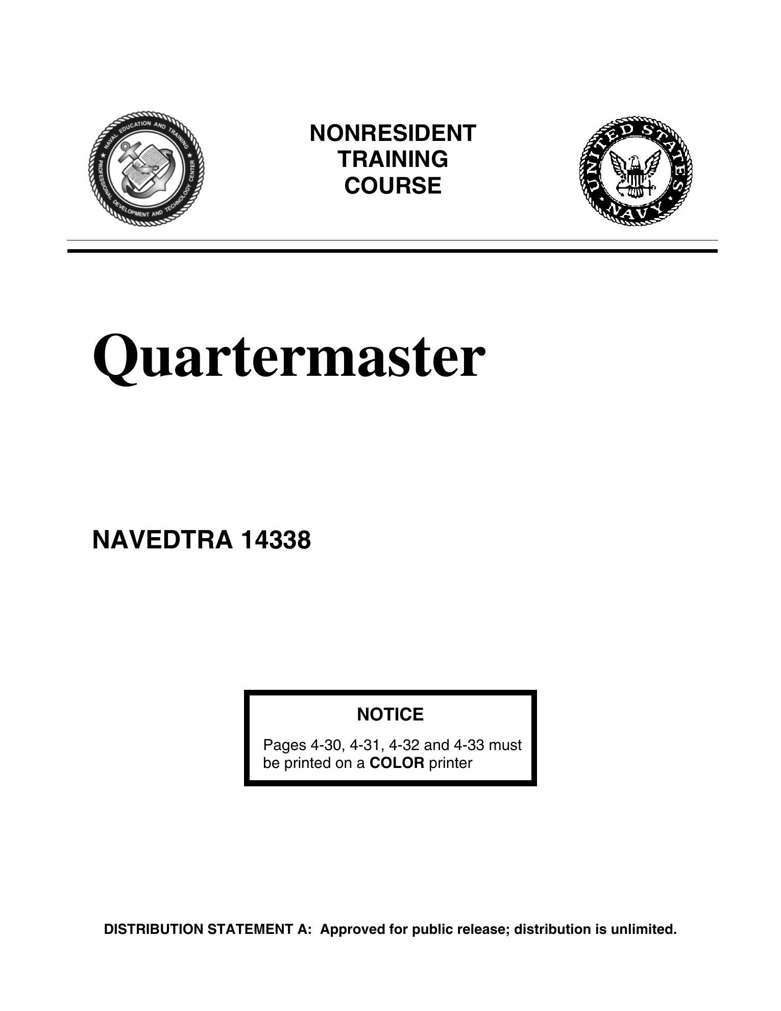 Quartermaster (NAVEDTRA 14338) — страница 1