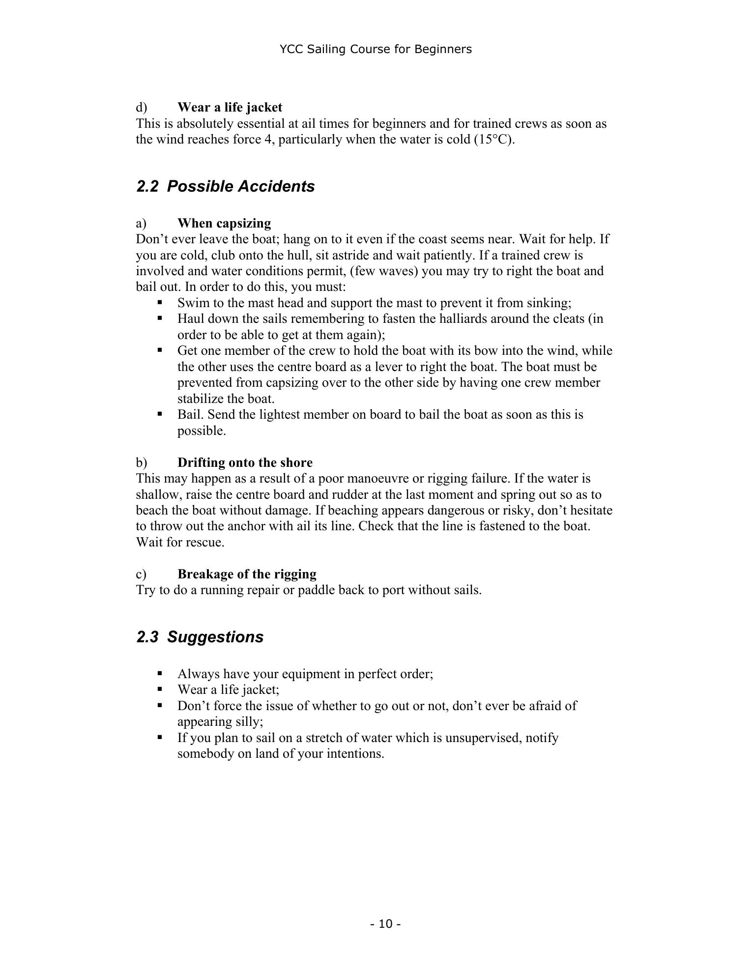 YCC Sailing Course for Beginners — страница 10